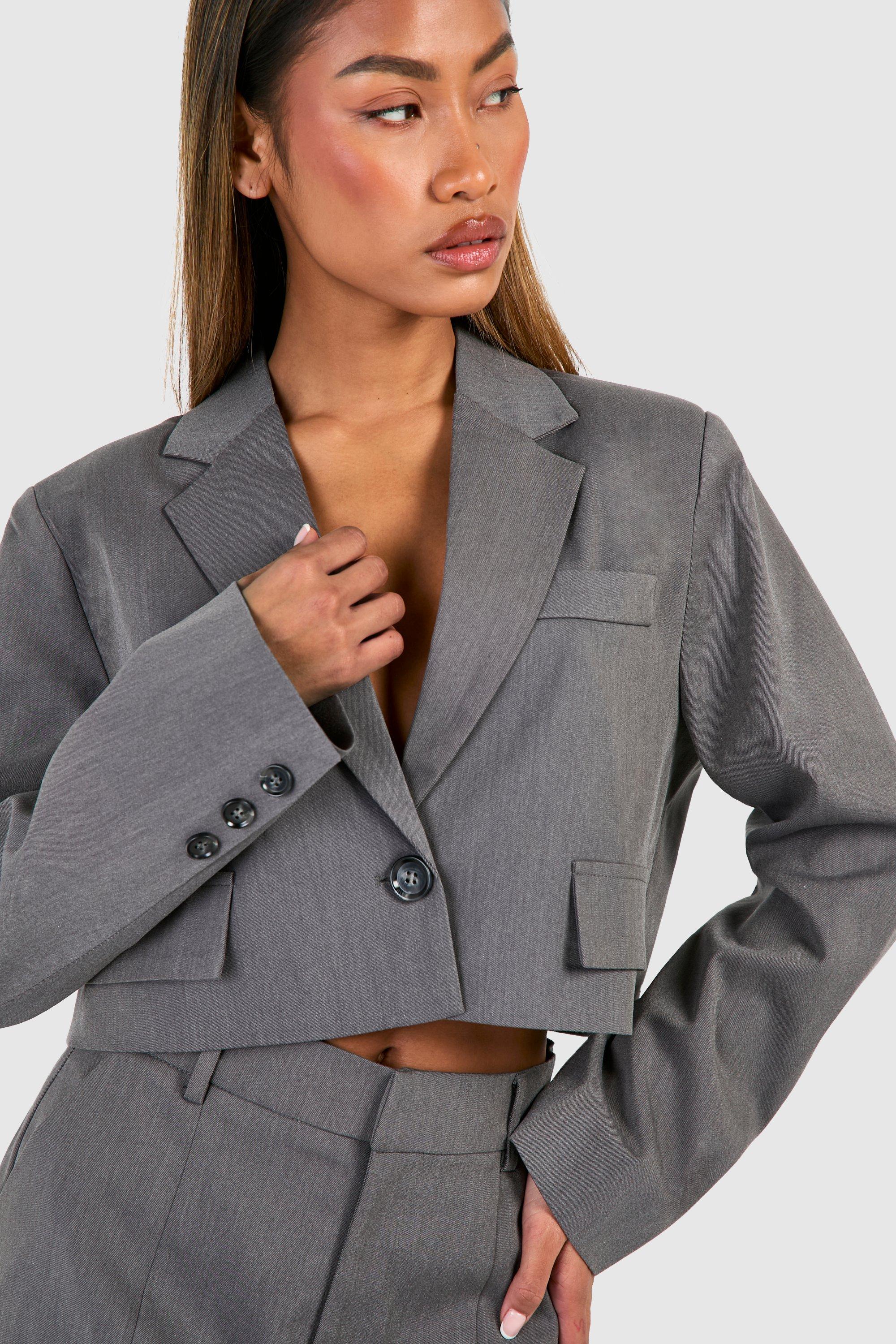 Marl Pocket Detail Boxy Blazer